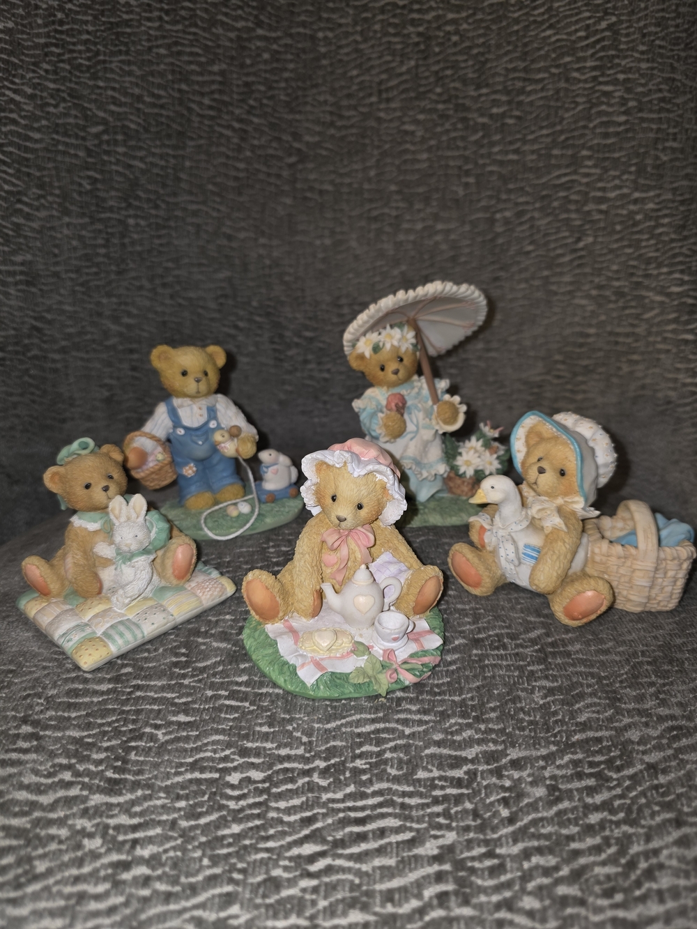 Lot Of Vintage Cherished Teddies Picnic Camille Marie Donald Kimberly Katie